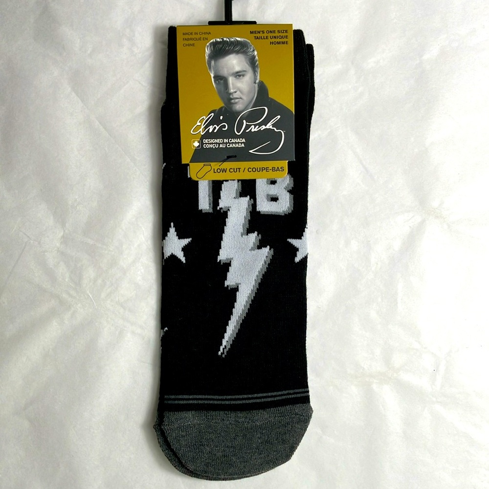 Perris‎ socks elvis presley Socks Black and White Low Cut 1 Pair Mens one size